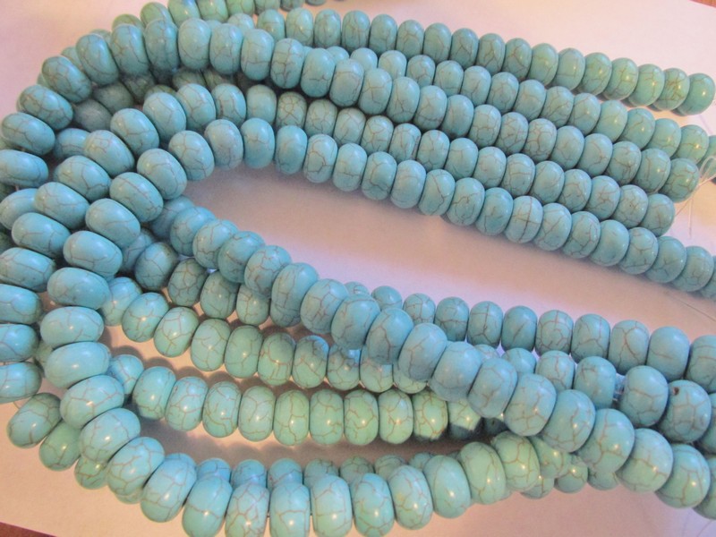 (image for) Turquoise Rondelle beads 9x14mm #1496